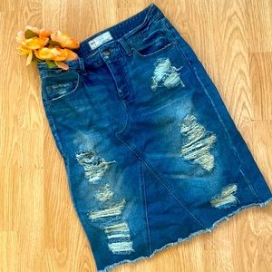 Free People denim skirt